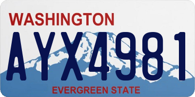 WA license plate AYX4981