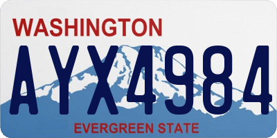 WA license plate AYX4984