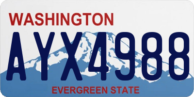WA license plate AYX4988