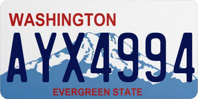 WA license plate AYX4994