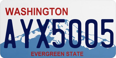 WA license plate AYX5005