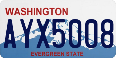 WA license plate AYX5008