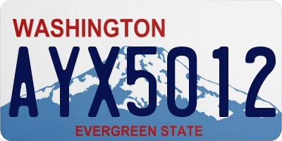 WA license plate AYX5012