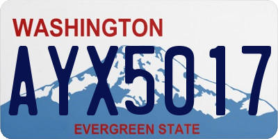 WA license plate AYX5017
