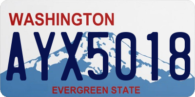 WA license plate AYX5018