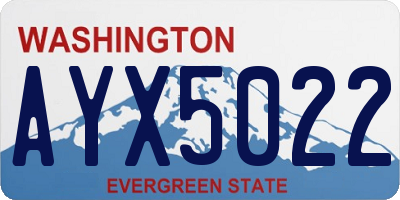 WA license plate AYX5022