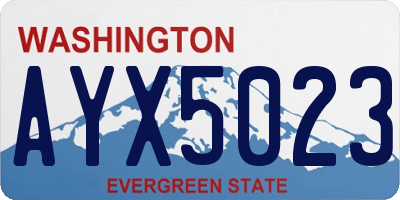 WA license plate AYX5023
