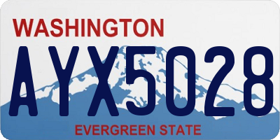 WA license plate AYX5028