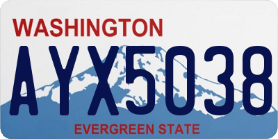 WA license plate AYX5038