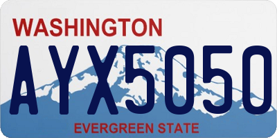 WA license plate AYX5050