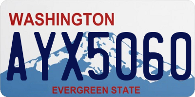 WA license plate AYX5060