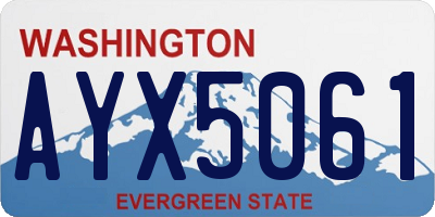 WA license plate AYX5061