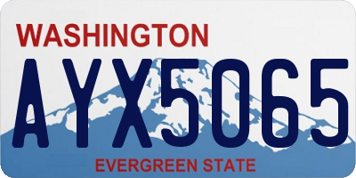 WA license plate AYX5065