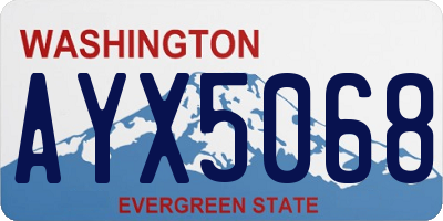 WA license plate AYX5068