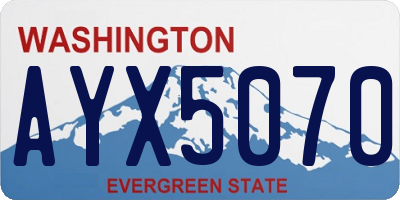 WA license plate AYX5070