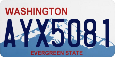 WA license plate AYX5081