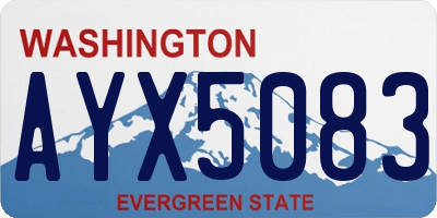 WA license plate AYX5083