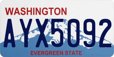 WA license plate AYX5092