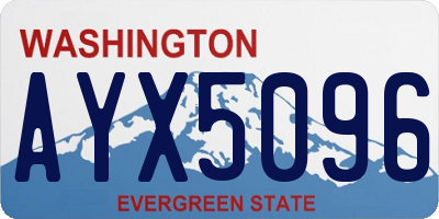 WA license plate AYX5096