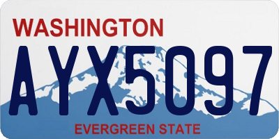 WA license plate AYX5097