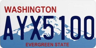 WA license plate AYX5100