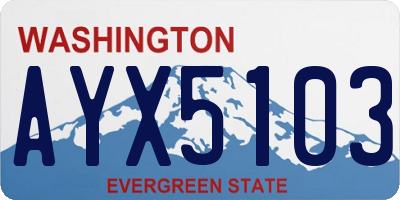 WA license plate AYX5103