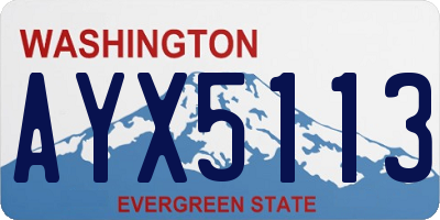 WA license plate AYX5113