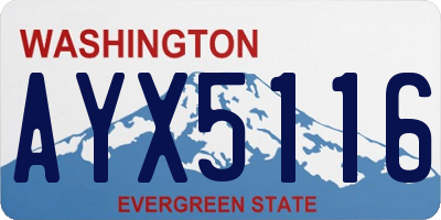 WA license plate AYX5116