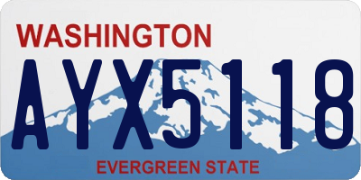 WA license plate AYX5118