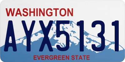 WA license plate AYX5131