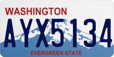 WA license plate AYX5134