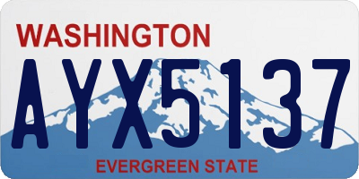 WA license plate AYX5137