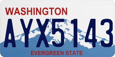 WA license plate AYX5143