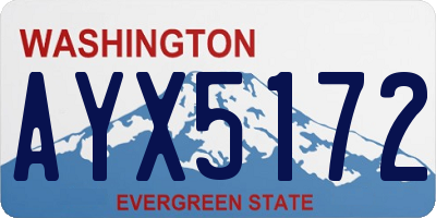 WA license plate AYX5172
