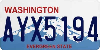 WA license plate AYX5194