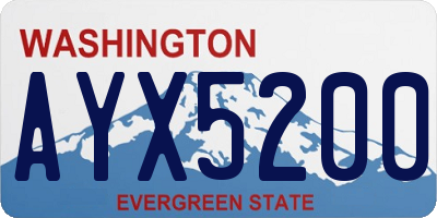 WA license plate AYX5200