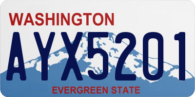 WA license plate AYX5201