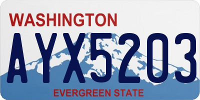 WA license plate AYX5203