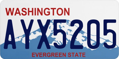 WA license plate AYX5205