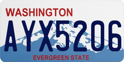 WA license plate AYX5206