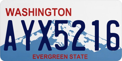 WA license plate AYX5216