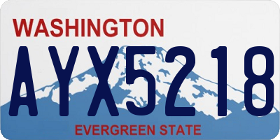 WA license plate AYX5218