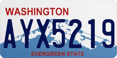 WA license plate AYX5219