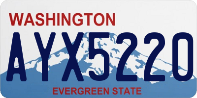 WA license plate AYX5220