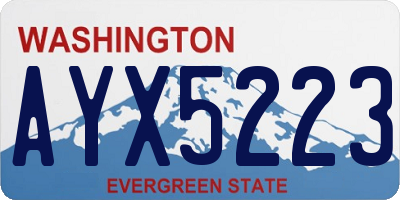 WA license plate AYX5223