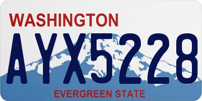 WA license plate AYX5228