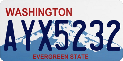 WA license plate AYX5232