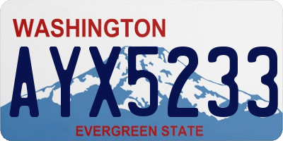 WA license plate AYX5233