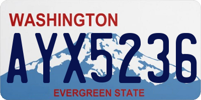 WA license plate AYX5236