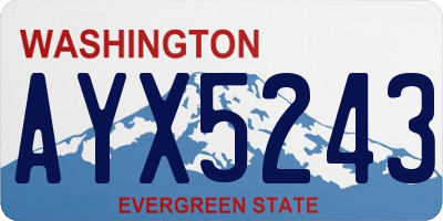 WA license plate AYX5243